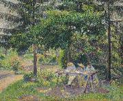 Camille Pissarro Enfants attables dans le jardin a Eragny, oil